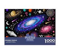 Starry Sky, Universe, And Constellations Wooden Jigsaw Puzzle Waterproof 1000 Piece Puzzles for Adults Gifts Impossible Home Decoration