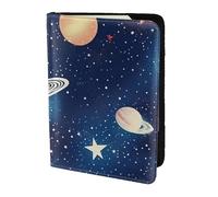 Starry Sky Universe Space Print 5.5in Passport Travel Document Wallet Case Stylish Secure Men Women For Travelers, Black, One Size