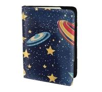 Starry Sky Universe Space Print 5.5in Passport Travel Document Wallet Case Stylish Secure Men Women For Travelers, Black, One Size
