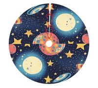 Starry Sky Universe Space Print Christmas Tree Skirt 48 Inch Xmas Tree Skirts Mat with Design for Merry Holiday Party Decorations Indoor