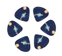 Starry Sky Universe Space Print Guitar and Ukulele Picks For Music Lovers 12 PCS Mixed Gauges(0.46/0.71/0.96mm)