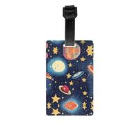 Starry Sky Universe Space Print Luggage Tag â€“ Full-Back Privacy Cover Suitcase ID Label for Women & Men, PVC Travel Name ID Tag
