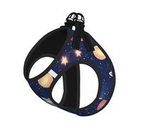 Starry Sky Universe Space Print Step in Dog Harness and Leash Set,Adjustable Reflective Harness for Small Dogs Cats