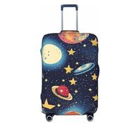 Starry Sky Universe Space Print Suitcase Covers Personalized Luggage Protector Elastic Washable Travel Gear Cover, Black, XL