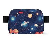 Starry Sky Universe Space Print Waterproof Sling Bag with Large Opening Side Bag Durable Waist Pack for Running Cycling Travel