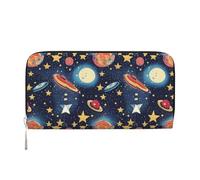 Starry Sky Universe Space Print Women Long Clutch Wallet, Large Capacity Purse with Zipper Pocket Travel Hand Wallet