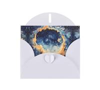 Starry sky watercolor Patterned White Greeting Card (with Envelope) | 6x4 inches - Perfect for Thanksgiving, Birthdays, Weddings, Holiday Parties