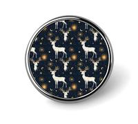 Starry Sky White Deer Print Enamel Pins for Backpack - Cute Jacket Coat Hat Bags Badge Pins, Funny Unique Novelty Button Pin Women Men Fashion Jewelry Accessories