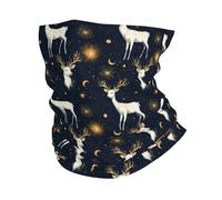 Starry Sky White Deer Print Women Men Face Covering Scarf Multifunctional Bandana Stretchy Neck Warmer For Motorcycle Hiking Running Sport