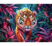 Starry Sky White Tiger 300 Piece Premium Jigsaw Puzzle Wildlife Adult Jigsaws Educational Game Hobby Home Decor Winter Gift Durable Wooden Cardboard 300 PCS