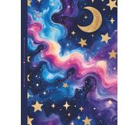 Starry Sky Wide Rule Notebook | Celestial Journal | Teens Girls Women: 120 Lined wide rule pages, 8.5 x 11 inches, for school, college, office supply, self care, diary, gift