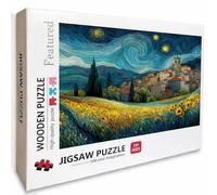 Starry Sky Wooden Jigsaw Puzzles 30x20in, Architecture Jigsaw Puzzles 1000 Pieces for Adults with Box, Back Lettering Easy to Distinguish, Educational Challenging Game, Summer Decor, Gifts, T-8853