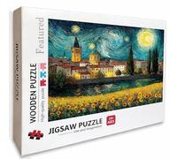 Starry Sky Wooden Jigsaw Puzzles 30x20in, Night View Jigsaw Puzzles 1000 Pieces for Adults with Box, Educational Challenging Game, Back Lettering Easy to Distinguish, Summer Gifts, Home Decor, W-8871