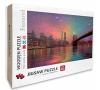 Starry Sky Wooden Jigsaw Puzzles 75x50cm, City Jigsaw Puzzles 1000 Piece for Adults with Box, Educational Challenging Game, Gifts for Teens, Back Lettering Easy to Distinguish, Home Decoration, K-8390