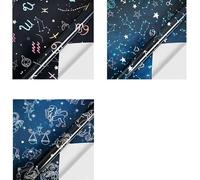 Starry Sky Wrapping Paper - 6 Folded Sheets 19.7" x 27.6" Constellation Wrapping Paper, Black Blue Celestial Cosmic Gift Wrap for Kid's Birthday Party, Baby Shower, Space Themed Party Favors