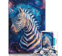 Starry Sky Zebra Jigsaw Puzzles for Adults Teenagers Jigsaws Puzzle,Help The Brain Exercise Addictive Toys to Cultivate Patience Parent-child Interaction (50x75cm)