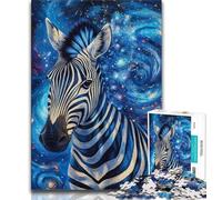 Starry Sky Zebra Jigsaw Puzzles for Teenagers,Help The Brain Exercise Addictive Toys to Cultivate Patience A Work of Art 50x75cm
