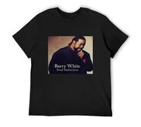 STARRY STAR Men's Barry White Soul Seduction Vinyl Cd Cover T-Shirts Black L