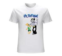 STARRY STAR Men's Cotton Mens Summer Tops Cartoon Well Just You Wait V1 Nu Pogodi Tv Series 1986 Man Brand T-Shirts White XXL