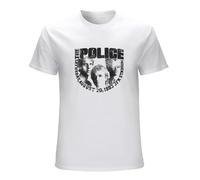 STARRY STAR Men's The Police Band Vintage, Cotton Tee T-Shirts White L