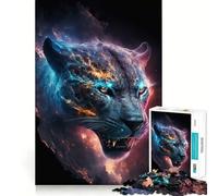 Starry Stealth Panther 1000 Piece Jigsaw Puzzles for Adults Memory Boost Family Joy Pattern Assembly Santa Wish Pick 38x26cm