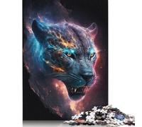 Starry Stealth Panther Puzzles Jigsaw Puzzle 500 Pieces for Adults Creative Jigsaw Puzzles Difficult Puzzle Challenging Game Gift Toys Teens Family Puzzles 500pcs (52x38cm)
