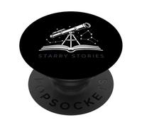 STARRY STORIES Telescope Book Astronomy Celestial Reading PopSockets Adhesive PopGrip