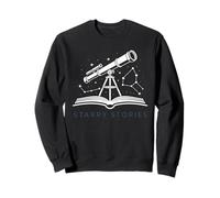 STARRY STORIES Telescope Book Astronomy Celestial Reading Sweatshirt