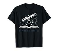 Starry Stories Telescope Book Astronomy Celestial Reading T-Shirt
