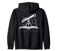 STARRY STORIES Telescope Book Astronomy Celestial Reading Zip Hoodie