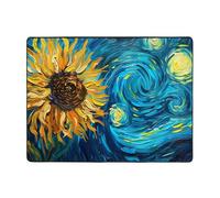 Starry Sunflower Dreamscape Area Rugs for Living Room Decor - Soft Throw Washable Rugs for Bedroom, 63x48 Inch Indoor Carpet for Bedroom Living Room