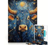 Starry Taurus Zodiac Sign Jigsaw Puzzle for Teenagers 1000 Pieces Brain Skill Home Activity Exact Edge Festive Gift 50x75cm