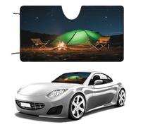 Starry Tent Car Windshield Sun Shade - Reflector Sunshade Offers Ultimate Protection for Car Interior, Cool Reflective Sun Blocker Fits Small Sedans, Mini SUVs 55"x30"