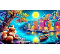 Starry-Town 1000 Piece Puzzle Educational Game Challenge Recycled Paper Fun Present & Activity for Home for Adults and Kids Age 12 Years + 38x52cm/1000pcs