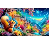 Starry-Town 1000 Pieces Jigsaw Puzzle for Adults Decoration Challenging & Brainteasing 38x26cm/1000pcs