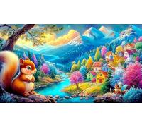 Starry-Town 1000 Pieces Jigsaw Puzzle for Adults Decoration Challenging & Brainteasing 75x50cm/1000pcs