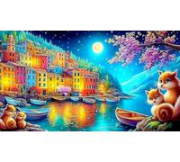 Starry-Town Puzzle for Adults 1000 Piece Educational Game Challenge Impossible Hard Difficult for Home Activity & Fun Present 70x50cm/1000pcs