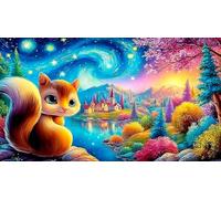 Starry-Town Puzzle for Adults Kids 1000 Pieces Challenging Puzzles Fun Present & Activity for Home for Wall Decoration and Gifts 38x52cm/1000pcs