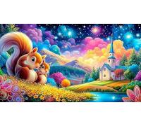 Starry-Town Puzzle Game 1000 Piece Recycled Paper Impossible Hard Difficult Challenging for The Whole for Women, Gifts for Men 38x52cm/1000pcs