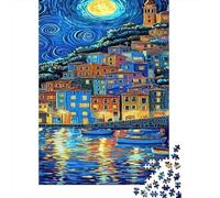 Starry Town1000pc Cardboard Jigsaw Puzzle Set Adult Decompression Game Creative Indoor Activity Ideal Birthday 52x38cm/1000pcs