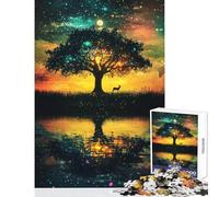 Starry Tree by Water Jigsaw 1000 Pieces for Teenagers Improve Overall Mental Performance Mindful Soothing Leisure Game (38x52cm)
