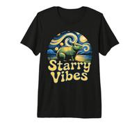 Starry Vibes Capybara Night Landscape Celestial Moon Premium T-Shirt