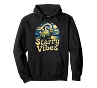 Starry Vibes Capybara Night Landscape Celestial Moon Pullover Hoodie