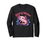Starry Water Pink Axolotl Wavy Cosmos Chibi Long Sleeve T-Shirt