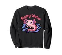 Starry Water Pink Axolotl Wavy Cosmos Chibi Sweatshirt