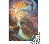 Starry Waterfall 1000 Piece Jigsaw Puzzle Paper Jigsaw Puzzle for Adults Fantasy Universe Puzzle Game for Family Relaxation Focus Gift 70x50cm/1000pcs