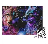 Starry Wolf 1000 Piece Jigsaw Puzzle Paper for Adults Purple Flowers Jigsaw Puzzle Set Home Decor Stress Relief Gift 38x26cm/1000pcs
