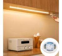 StarryEver 1 Piece COB LED Strip Battery Operated, 1M 320 LED Strips 90+ Color Rendering Efficiency, 2700K Warm White Self-Adhesive Light Strip for Cabinets, Stairs, Beds, Laundry Room