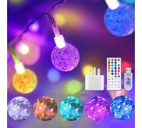 StarryEver 24 Color Changing String Light USB Plug, 5M 50LEDs Crystal Globe Fairy Lights with Remote Timer, Christmas String Lights for Girl Gift, Indoor Outdoor Garden, Bedroom, Patio Decor