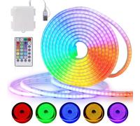 StarryEver 2M 1152LEDs RGB COB LED Strip Lights Battery Powered, Remote Control Dimmable Color Changing Battery LED Strip Lights Cuttable Flexible for Outdoor Indoor Decoration